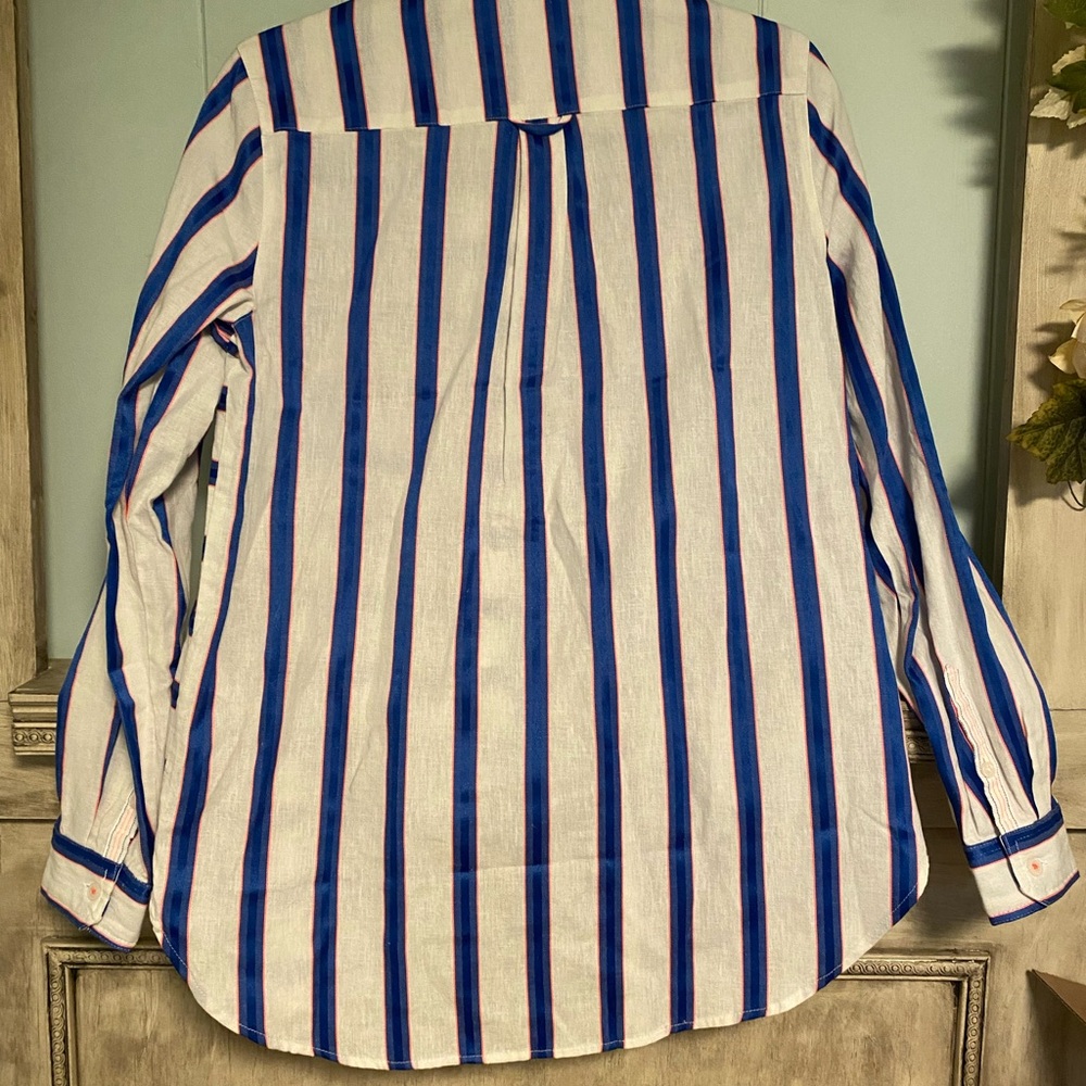 NWT Joules Womens Blue and White Striped Button up Shirt UK12/US8 - Picture 6 of 8